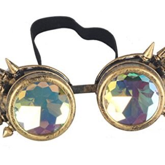 3-5 Days Delivery Kaleidoscope Rave Rainbow Crystal Lenses Steampunk Goggles