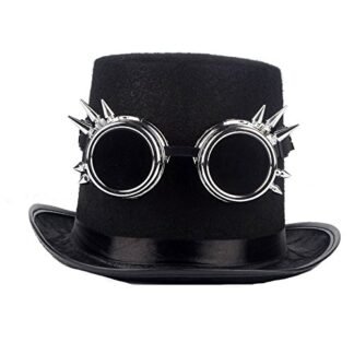 ABS Spiked Cyber Steampunk Glasses Goth Cosplay Goggles Costume Props (Silver)