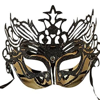 Maze Women's Solid Color PVC Glittery Trendy Cut Out Half Face Festive Masks