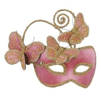 Forum Mardi Gras Costume Masquerade Half Mask With Butterflies