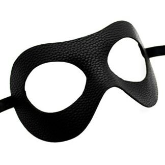 Classic - Black Masquerade Mask - Faux Leather - Cosplay - Super Hero - Unisex - Mens
