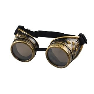 Coromose® Vintage Style Steampunk Goggles Welding Punk Glasses Cosplay (Yellow)