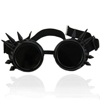 LAYs Rivet Steampunk Sunglasses Welding Gothic Style Cosplay Glasses(Black)