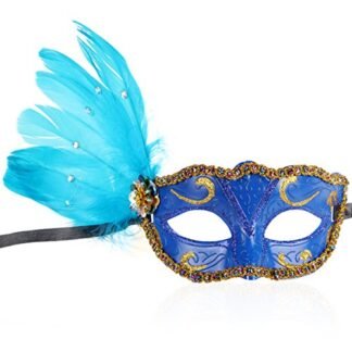 Leather Rhinestone Woen's Party Masquerade Mask Cosplay Venetian Mask, One Size