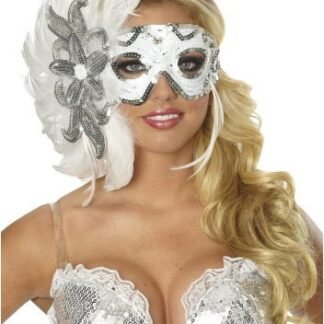 Women's Winters Eve Feather Eye Mask