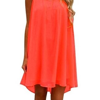 iToolai Women's Summer Casual Sundress Chiffon Sleeveless Tank Beach Shift Dress