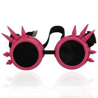 Best-topshop Vintage Victorian Rivet Steampunk Sunglasses Welding Gothic Style Cosplay (Pink)