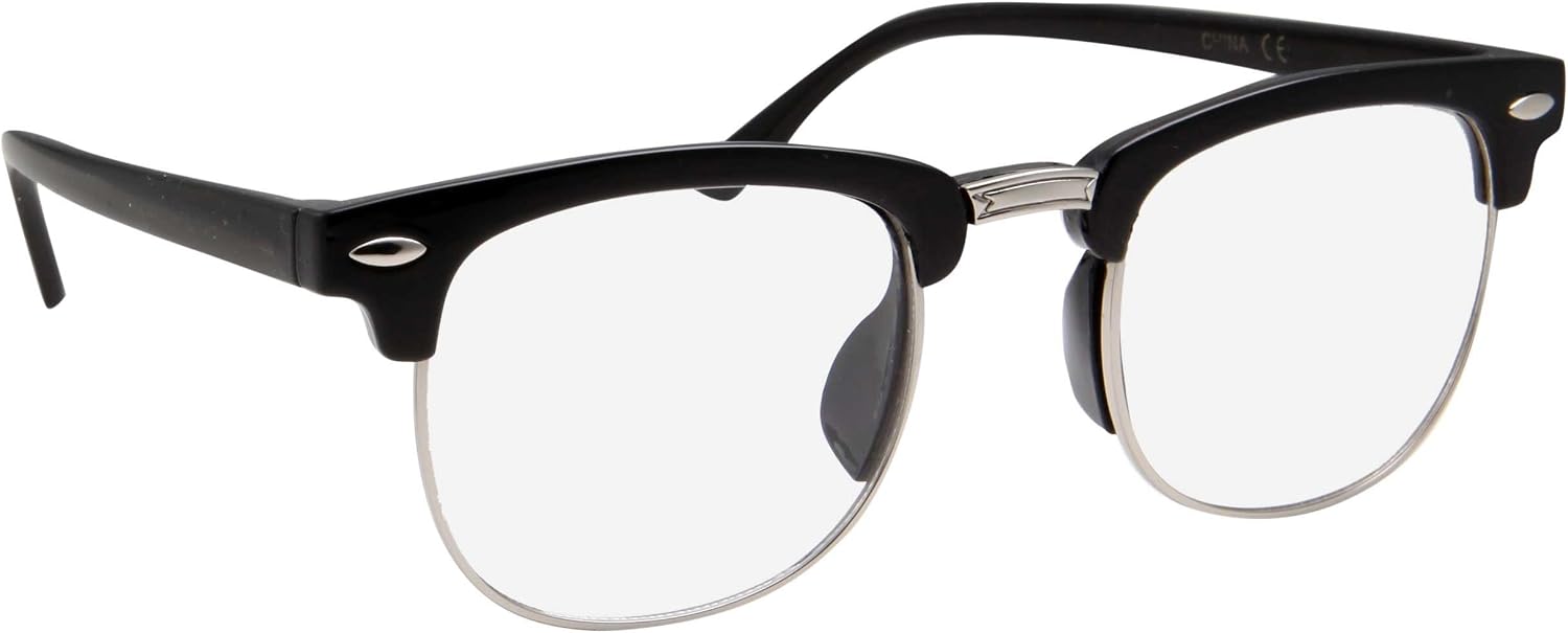 Kids Nerd Glasses Half Frame Clear Lens Geek Costume Children's (Age 3-10)