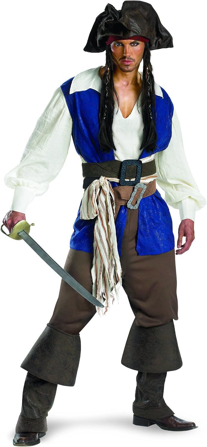 Disguise Men's Captain Jack Sparrow Deluxe Adult Costume